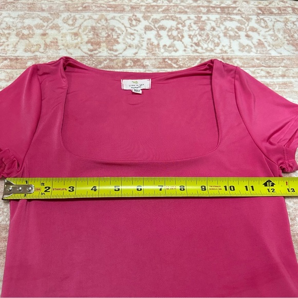 Hot Pink Square Neck Fitted Top - Picture 4 of 5